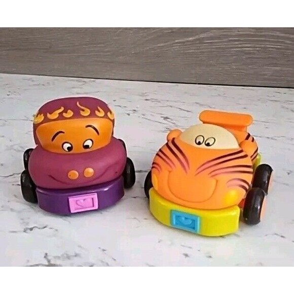 B. Toys Pull Back Toy Soft Cars Set 2 Target Race Car Pick Up Truck Pre School - Picture 1 of 9